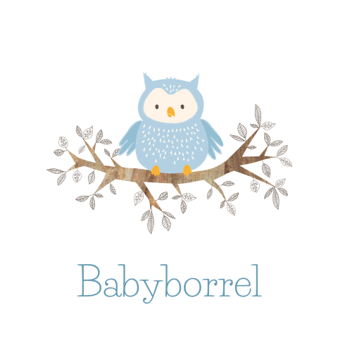trendy babyborrel-kaartje uiltje, vogeltjes en houten boom