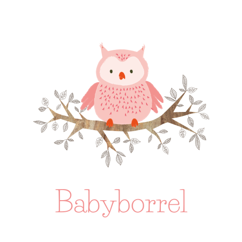 trendy babyborrel-kaartje uiltje, vogeltjes en houten tak