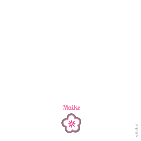 Trendy grafische geboortekaart met bloem en dessins voor meisje
