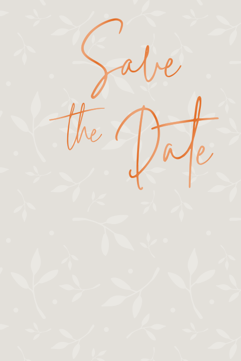 Mooie Save The Date Kaart Met Koperfolie En Takjes