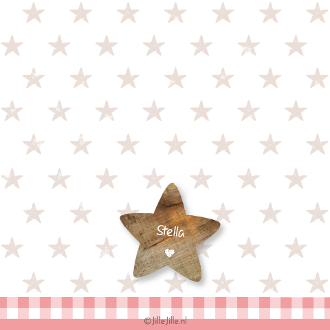 Mooie rouwkaart voor meisje met stempels en steigerhout sterren