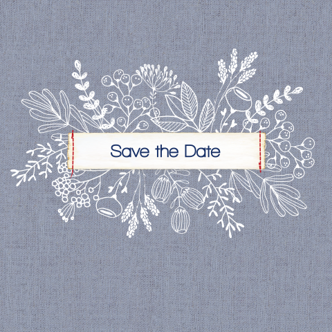 mooie stijlvolle save the date kaart met bloemen en rsvp-menukaart