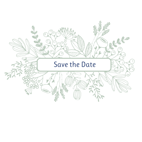 mooie stijlvolle save the date kaart met bloemen en rsvp-menukaart