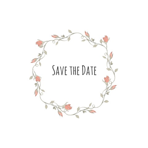 Mooie Save The Date Kaart Met Krans Van Lieve Rozen En Blaadjes