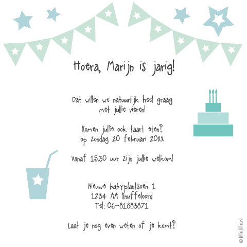 Uitnodiging voor een verjaardagsfeestje met schoolbord