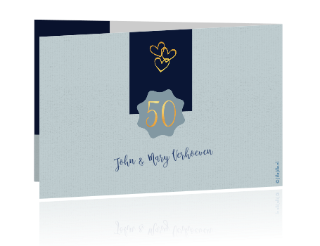 Nieuw Jubileumkaart 50 jaar getrouwd, foto hartjes XL-33